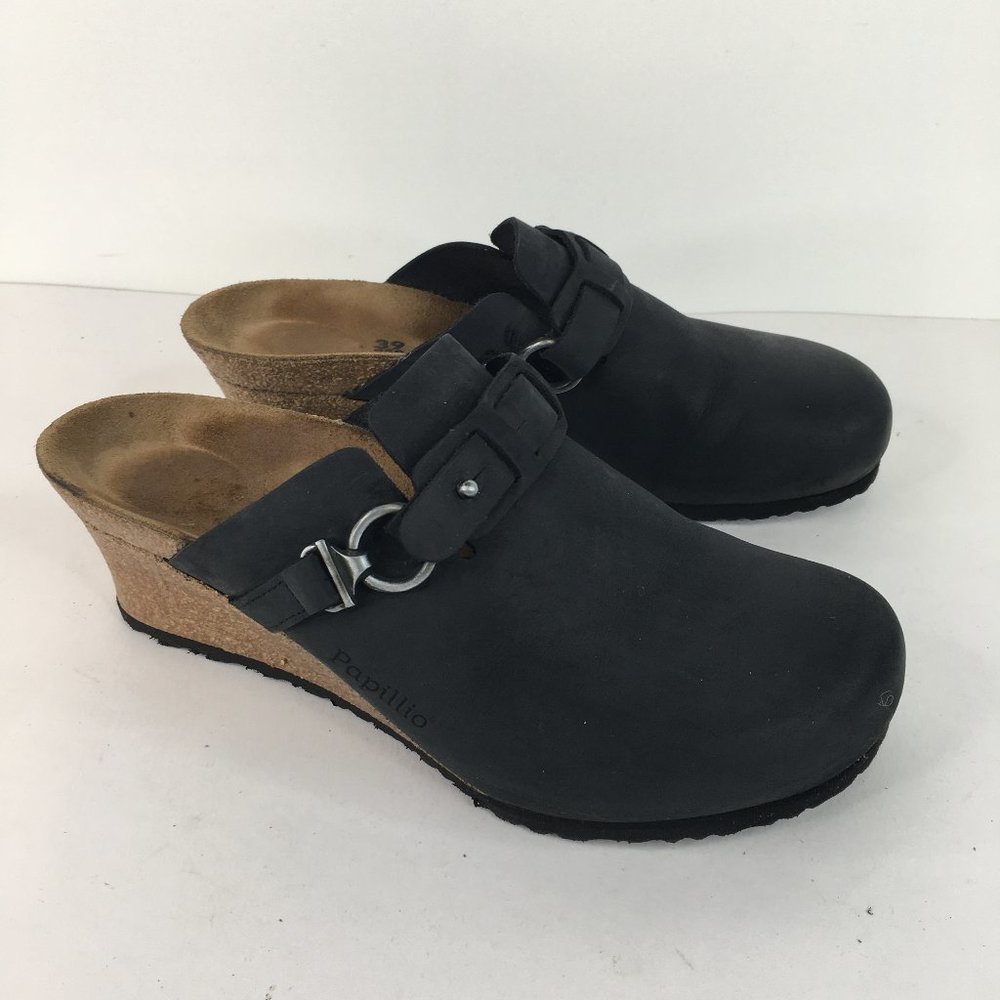 Birkenstock Papillio black Clogs Wedge Size 39